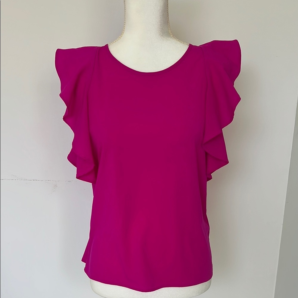 Banana Republic Pink Ruffle Sleeve‎ Top small